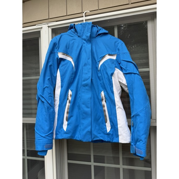 Spyder Jackets & Blazers - Spyder Ski Jacket Kids Size 12 blue Colorblock Hooded Insulated Coat
